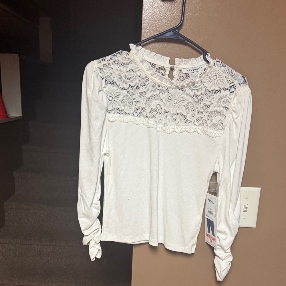 Celebrity Pink Ivory Lace Top